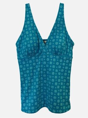 L.L. Bean Women’s Bathing Suit Swimsuit Swim Tankini Teal White Boho Gypsy